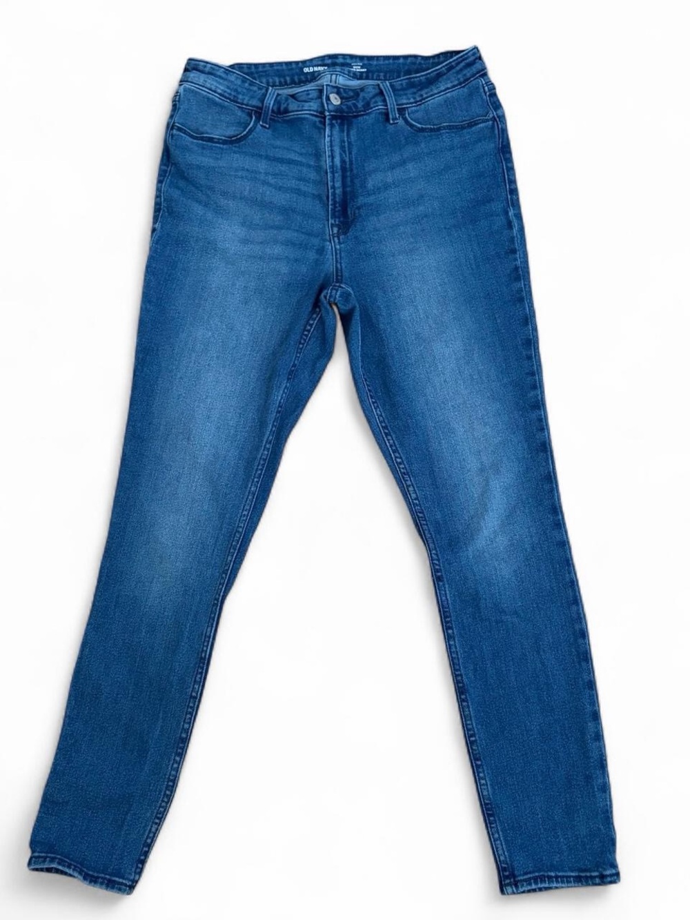 Old Navy high rise super skinny stretchy blue denim jeans pants Sz 12